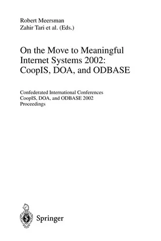 Cover of On the move to meaningful Internet systems 2002