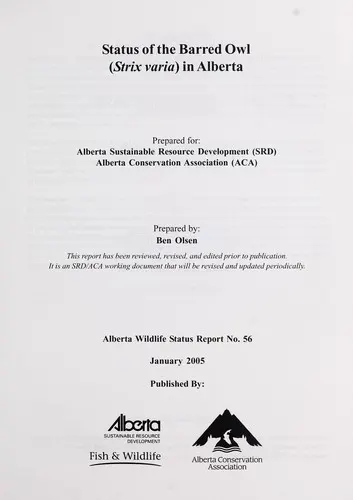 Cover of Status of the Barred Owl (Strix varia) in Alberta