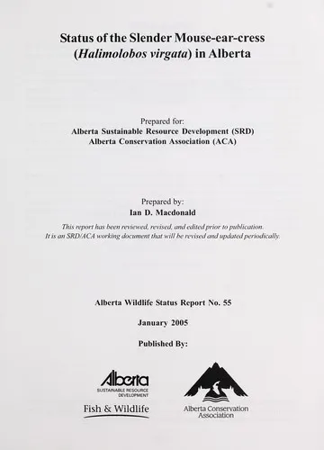 Cover of Status of the Slender Mouse-ear-cress (Halimolobos virgata) in Alberta