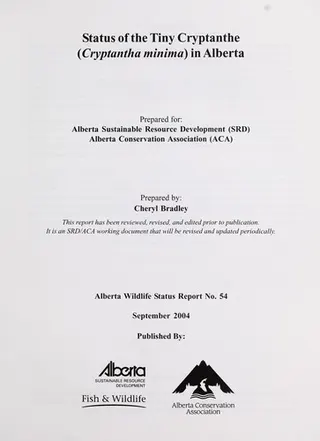 Cover of Status of the Tiny Cryptanthe (Cryptantha minima) in Alberta