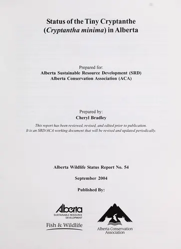 Cover of Status of the Tiny Cryptanthe (Cryptantha minima) in Alberta