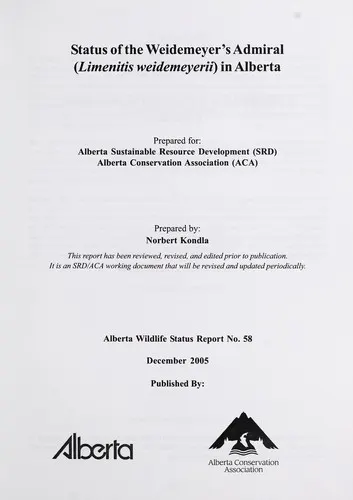 Cover of Status of the Weidemeyer's Admiral (Limenitis weidemeyerii) in Alberta