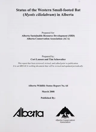 Cover of Status of the western small-footed bat (Myotis ciliolabrum) in Alberta