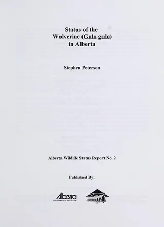 Cover of Status of the wolverine (Gulo gulo) in Alberta