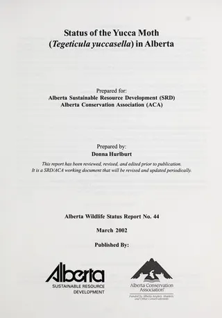 Cover of Status of the Yucca Moth (Tegeticula yuccasella) in Alberta