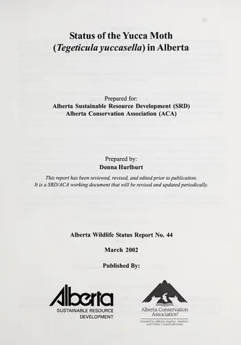 Cover of Status of the Yucca Moth (Tegeticula yuccasella) in Alberta