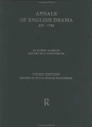 Cover of Annals of English drama, 975-1700