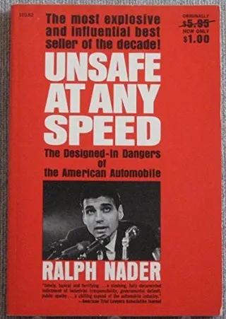 Cover of Unsafe at any speed