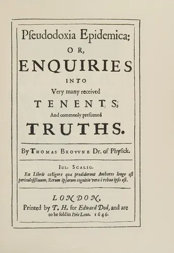 Cover of Pseudodoxia Epidemica