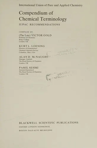 Cover of Compendium of chemical terminology