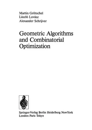 Cover of Geometric algorithms and combinatorial optimization
