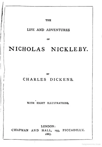Cover of The Life and Adventures of Nicholas Nickleby