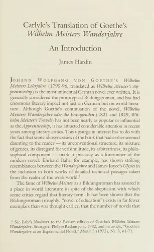 Cover of Wilhelm Meisters Wanderjahre oder Die Entsagenden