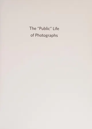 Cover of The "public" Life of Photographs