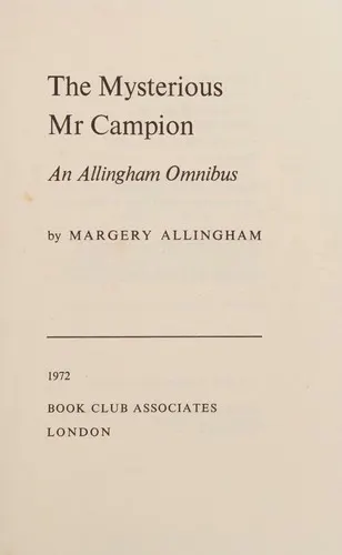 Cover of The Mysterious Mr Campion