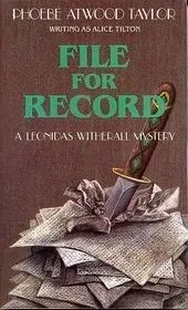 Cover of File for Record