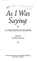 Cover of As I was saying