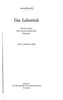 Cover of Das Lehrstück