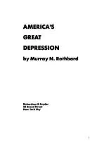 Cover of America's great depression