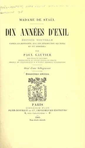 Cover of Dix années d'exil