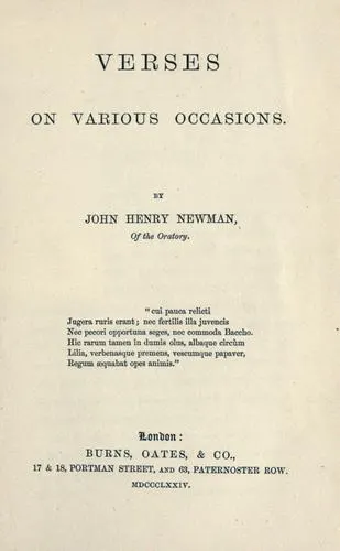 Cover of Verses on various occasions