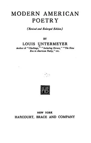 Cover of Modern American poetry