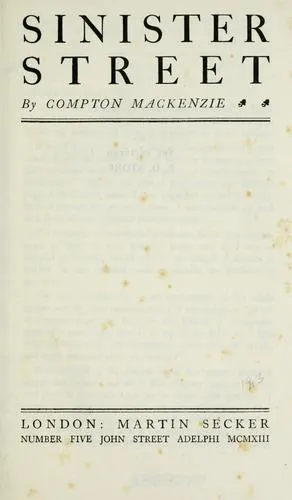 Cover of Sinister street
