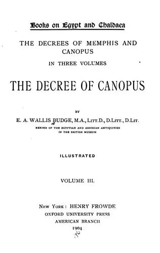 Cover of The decrees of Memphis and Canopus
