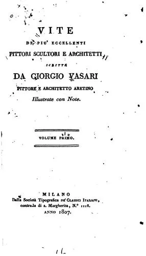 Cover of Vite de' più eccellenti pittori, scultori et architettori