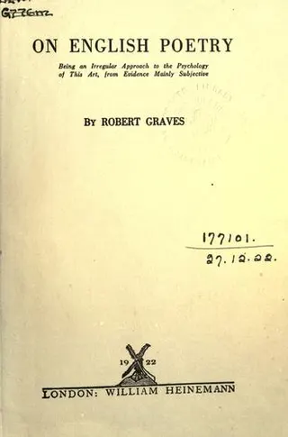 Cover of On English poetry
