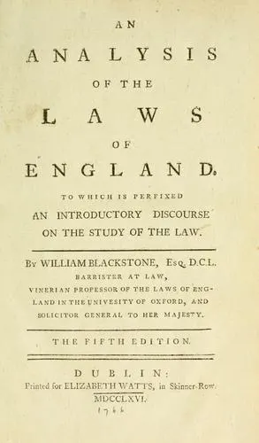 Cover of An analysis of the laws of England