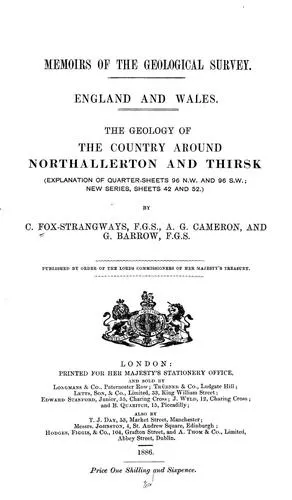 Cover of The geology of the country around Northallerton and Thirsk