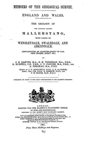 Cover of The geology of the country around Mallerstang, with parts of Wensleydale, Swaledale, and Arkendale