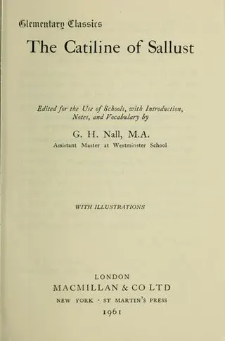 Cover of De Catilinae coniuratione