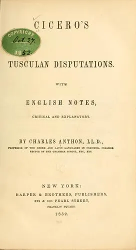 Cover of Tusculanae disputationes