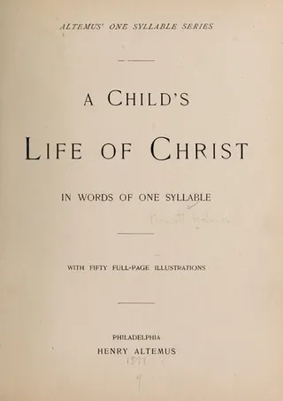 Cover of A child's life of Christ