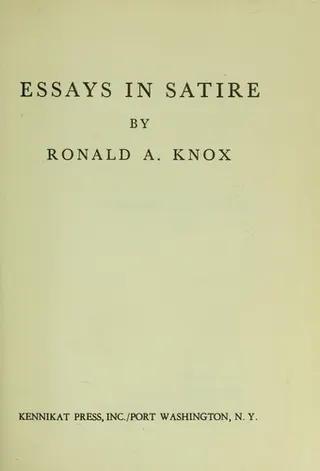 Cover of Essays in satire