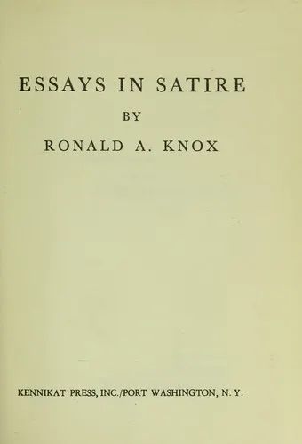 Cover of Essays in satire