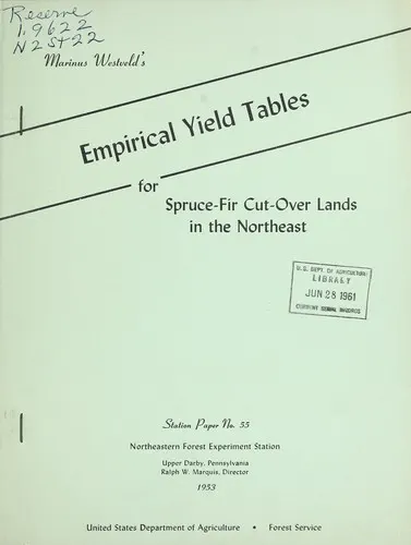 Cover of Empirical yield tables for spruce-fir cut-over lands in the northeast