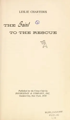 Cover of The Saint to the Rescue