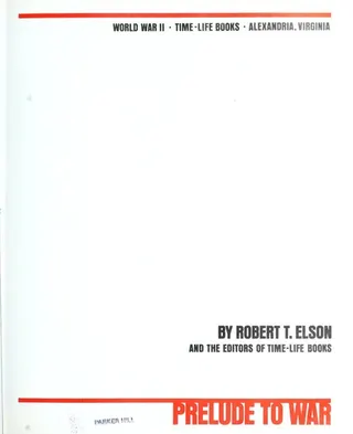 Cover of Prelude to War (Time-Life's World War II, Vol. 1)