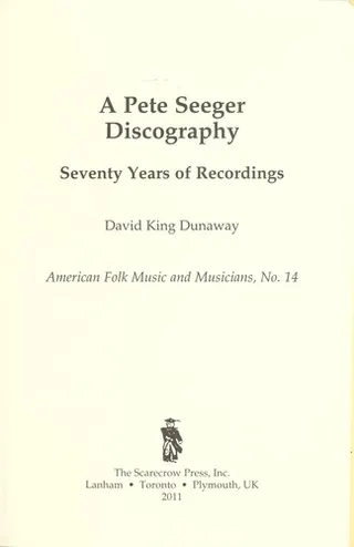 Cover of A Pete Seeger Discography