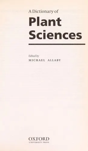 Cover of A dictionary of plant sciences