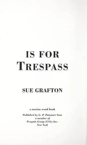 Cover of T is for Trespass