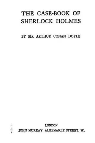 Cover of The Case-Book of Sherlock Holmes