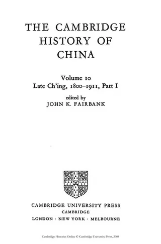 Cover of The Cambridge history of China
