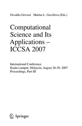 Cover of Computational science and its applications - ICCSA 2007