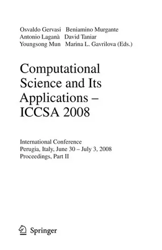 Cover of Computational Science and Its Applications – ICCSA 2008