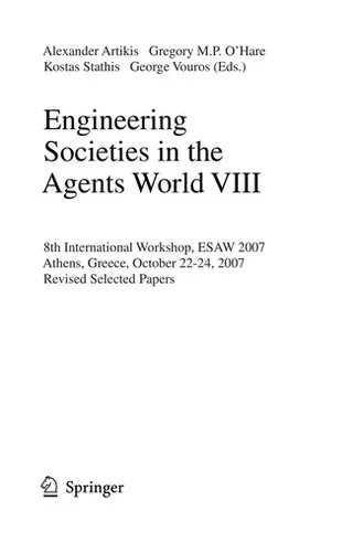 Cover of Engineering societies in the agents world VIII