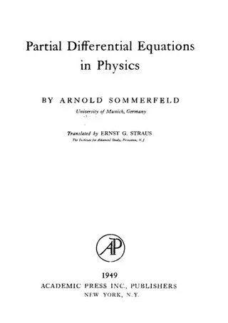 Cover of Partial differential equations in physics